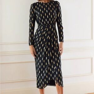 Yumi Kim Black and Yellow Patterned Dress